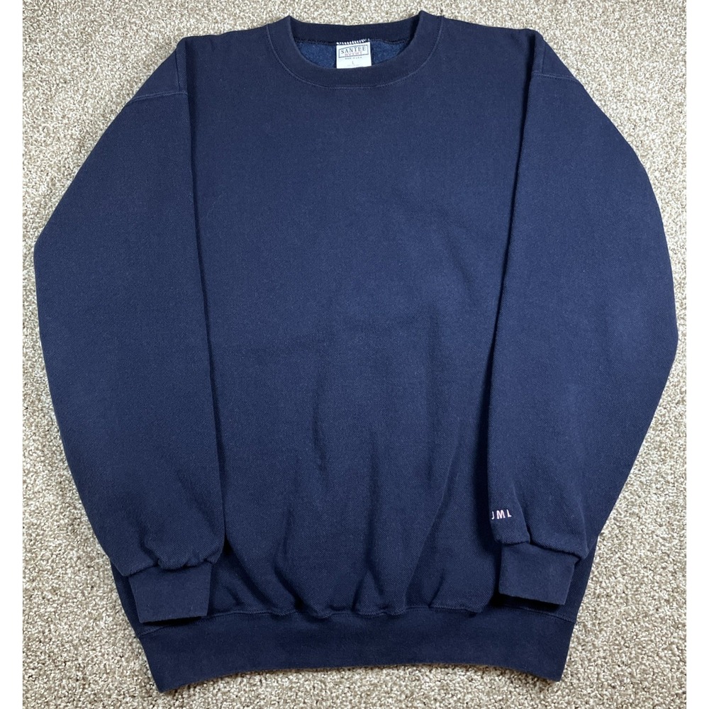 Vintage Santee Heavyweight Crewneck Sweatshirt Size Large‎ Navy Blue *Initials